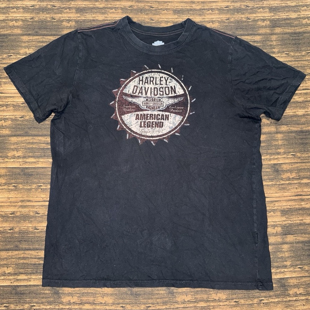 Harley Davidson American Legend Graphic T Shirt Black Size 2XL